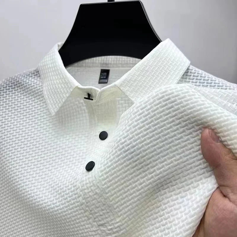 🌟Men's Ice Silk Mesh Polo Shirt ❄️🧵👕