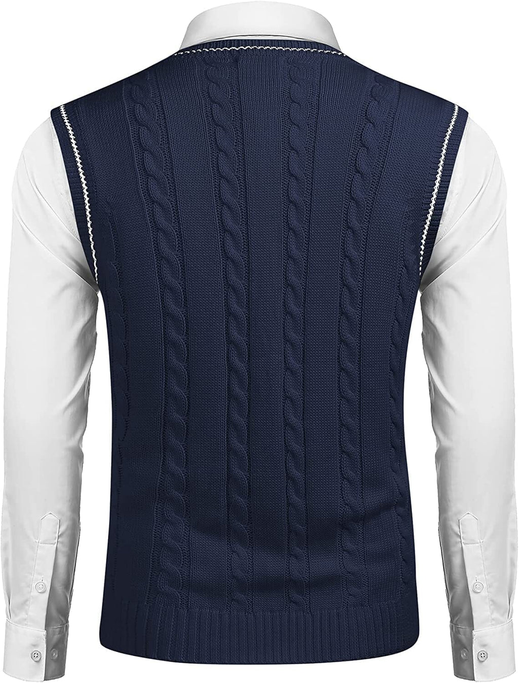 V Neck Sleeveless Knitted Pullover Vest Sweater (US Only)